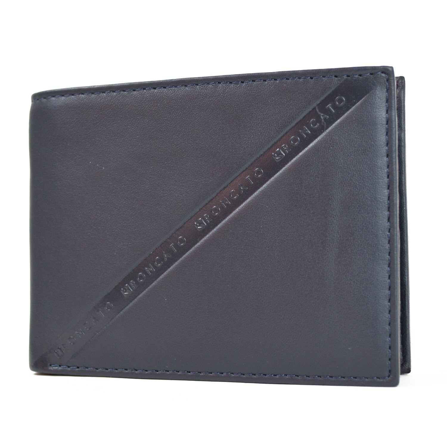 Portofel pentru barbati Roncato PT710, protectie RFID, piele naturala, albastru inchis