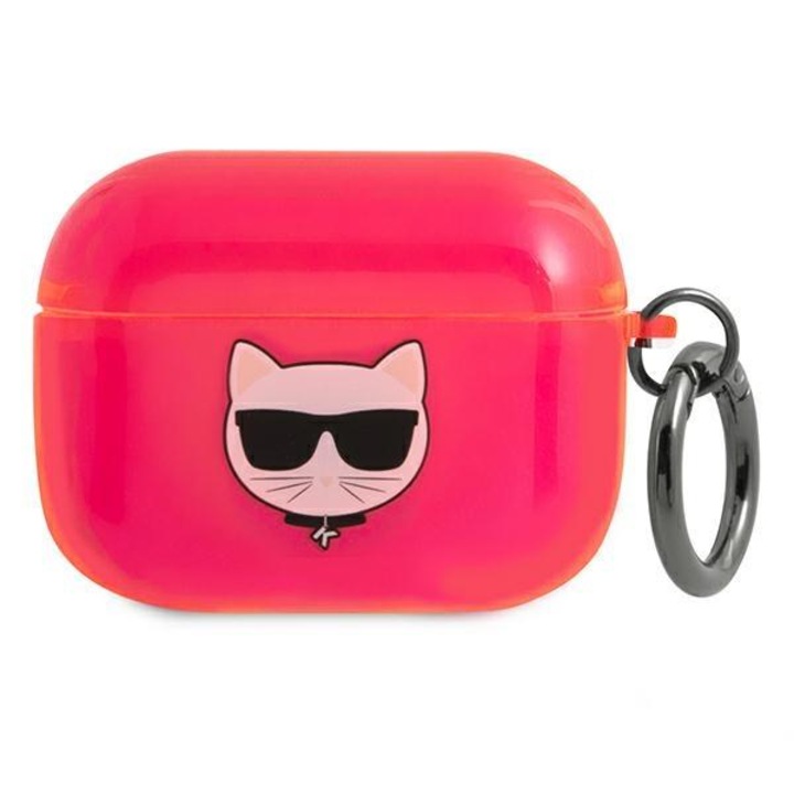 AirPods Pro tok, Karl Lagerfeld, KLAPUCHFP, Choupette's Head Collection, rózsaszín, fémgyűrű