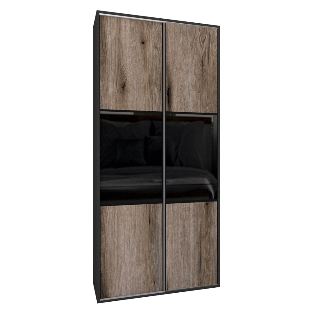 Dressing Genarom LEX B, Stejar Monastery / Negru Lucios M, 120 x 218 x 66 cm