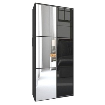 Dressing Genarom LEX C, Oglinda / Negru Lucios, 120 x 218 x 66 cm Dressing Genarom LEX C, Oglinda / Negru Lucios, 120 x 218 x 66 cm