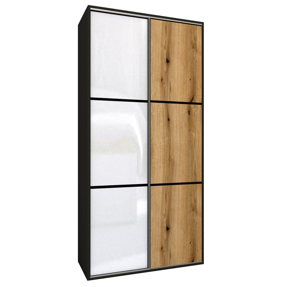 Dressing Genarom LEX D, Gri Lucios / Stejar Wotan L, 120 x 218 x 66 cm