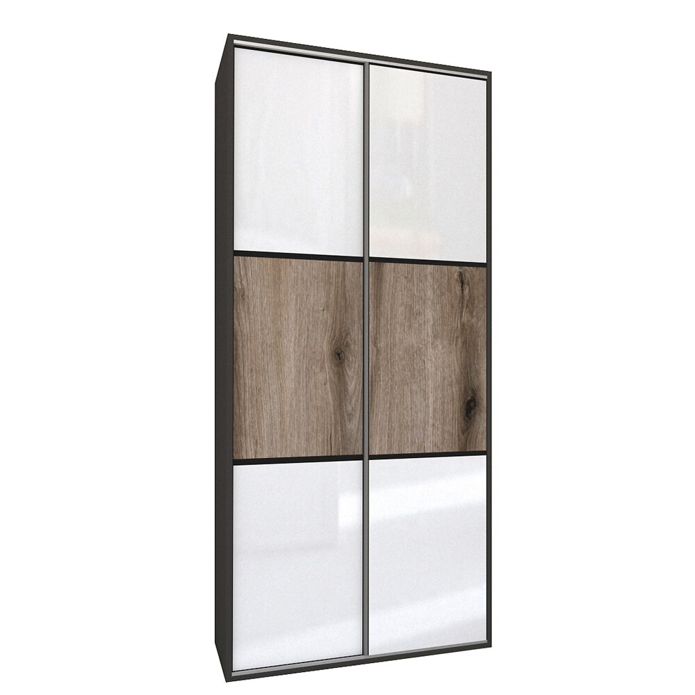 Dressing Genarom LEX A, Gri Lucios / Stejar Monastery M, 120 x 218 x 66 cm