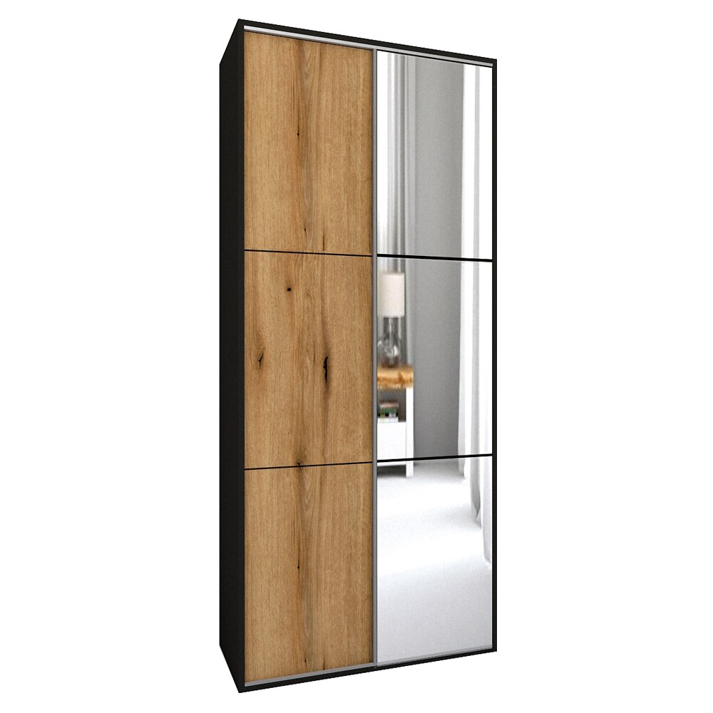 Dressing Genarom LEX A, Stejar Wotan / Oglinda L, 120 x 218 x 66 cm