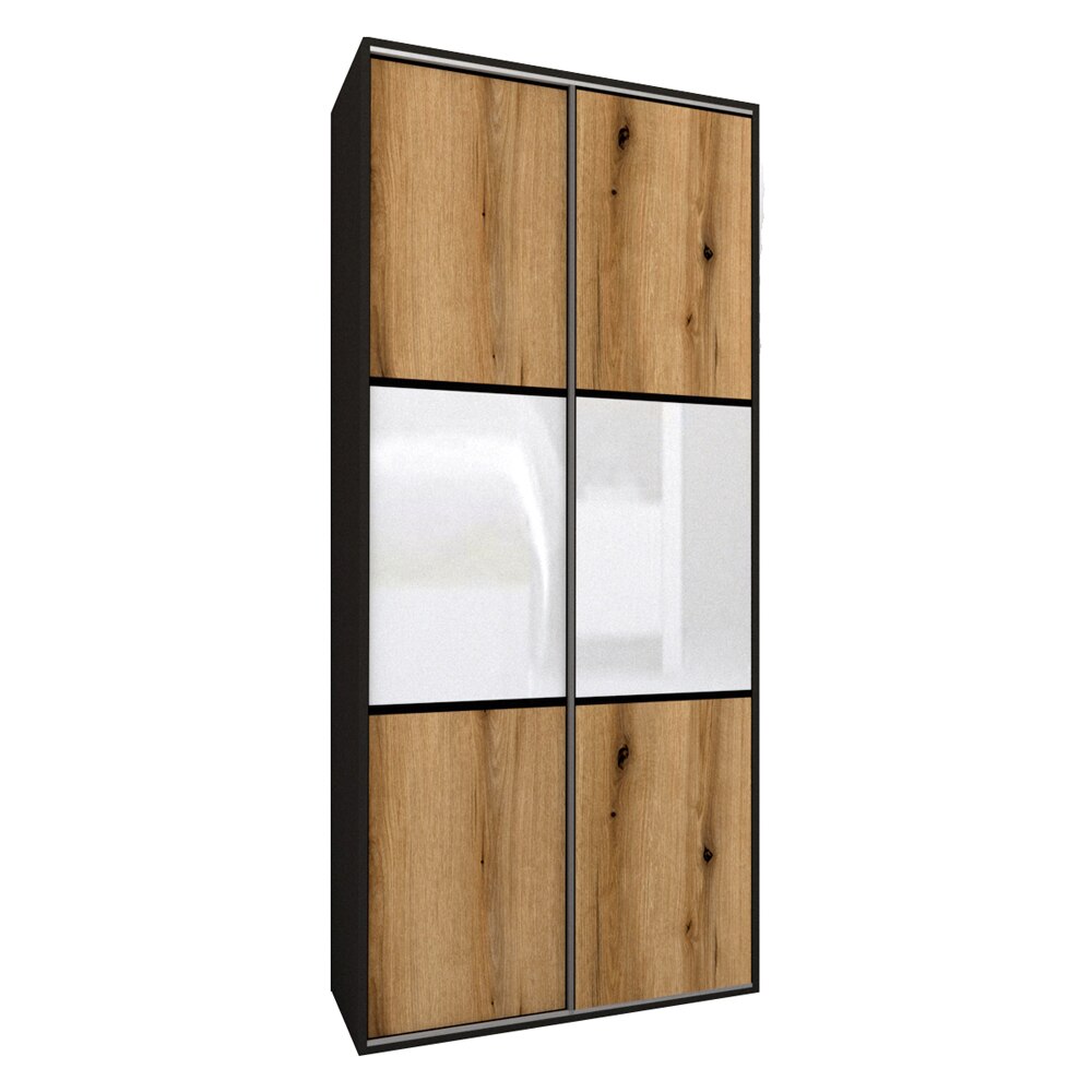 Dressing Genarom LEX A, Stejar Wotan / Gri Lucios, 120 x 218 x 66 cm