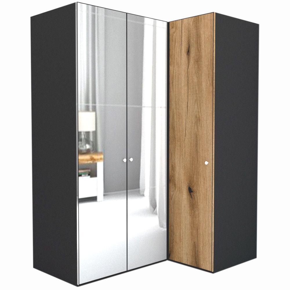 Dulap de Colt Genarom LEX Model B, Oglinda / Decor K365, 170-117 x 240 x 66 cm