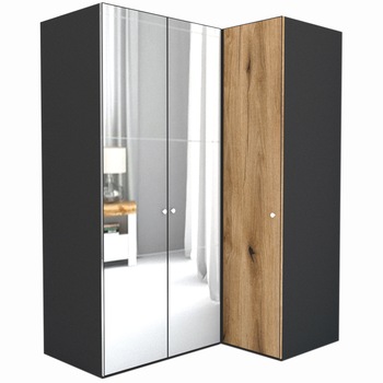 Dulap de Colt Genarom LEX Model B, Oglinda / Decor K365, 170-117 x 240 x 66 cm Dulap de Colt Genarom LEX Model B, Oglinda / Decor K365, 170-117 x 240 x 66 cm