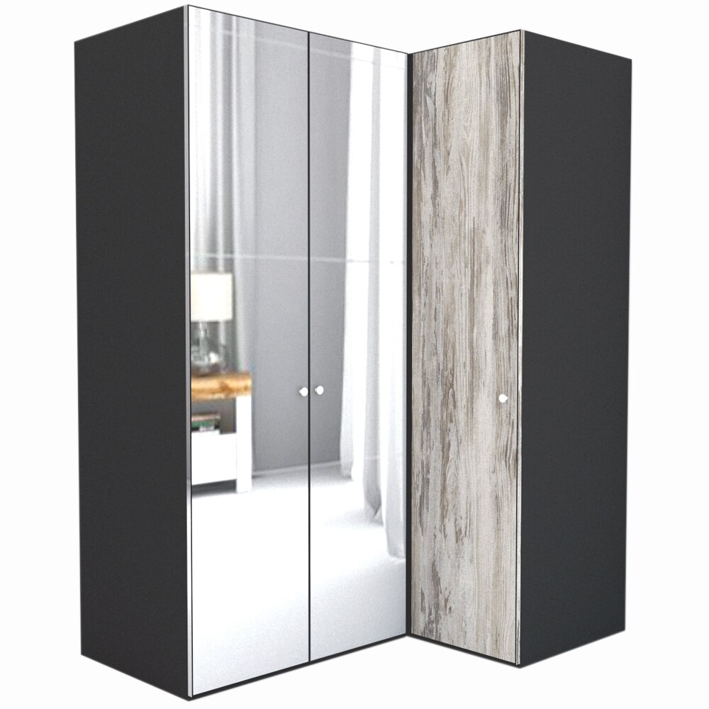 Dulap de Colt Genarom LEX Model B, Oglinda / Decor K084, 170-117 x 240 x 66 cm