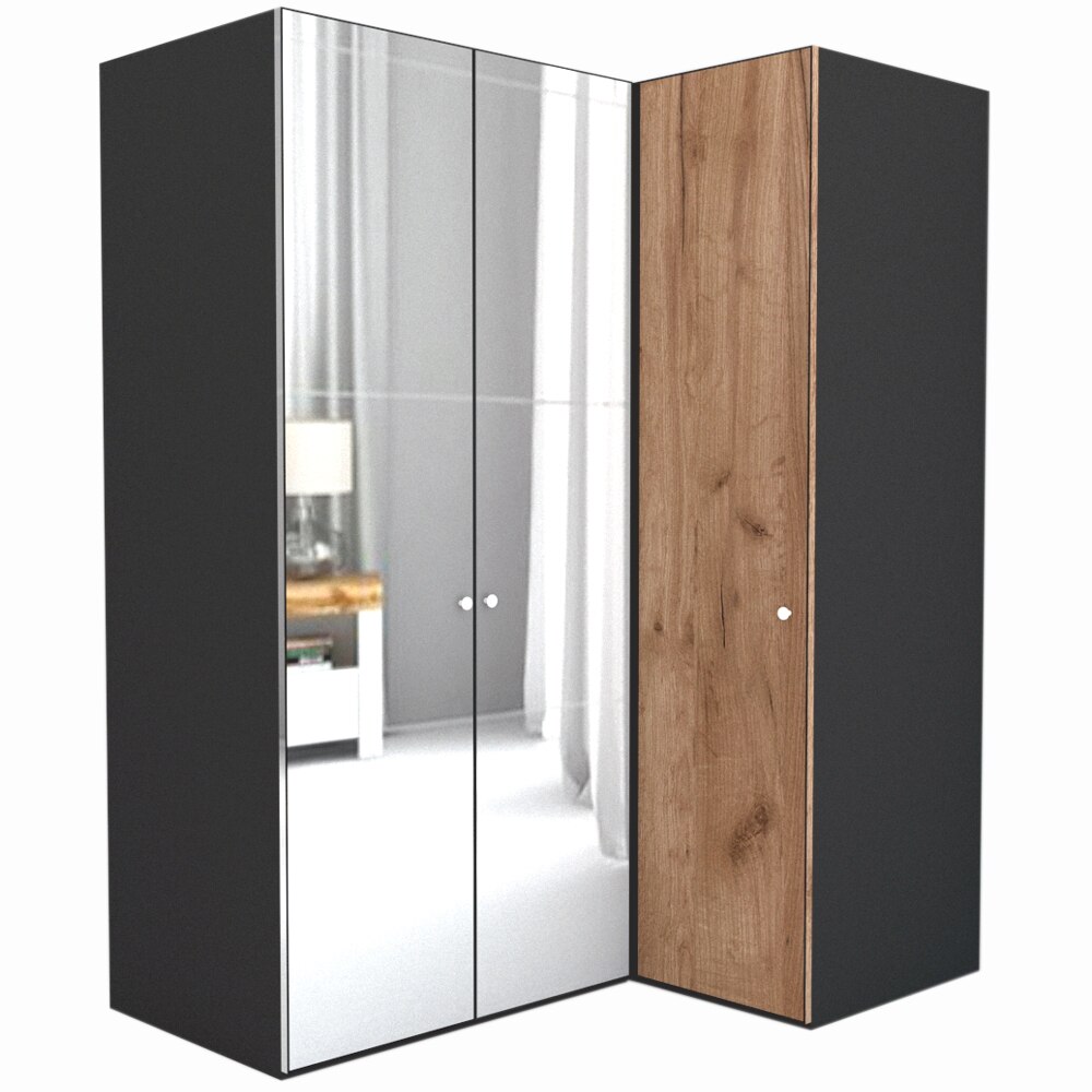 Dulap de Colt Genarom LEX Model B, Oglinda / Decor K004, 170-117 x 240 x 66 cm