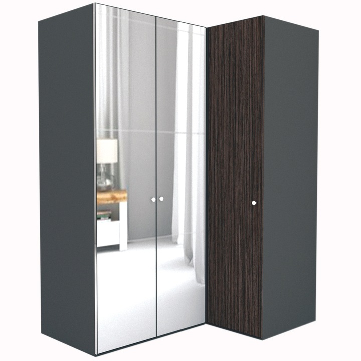 Dulap de Colt Genarom LEX Model B, Oglinda / Decor 8548, 170-117 x 240 x 66 cm