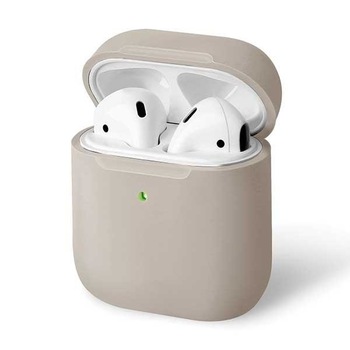 Husa casti Uniq Lino pentru AirPods 1/2, Silicon, Bej Husa casti Uniq Lino pentru AirPods 1/2, Silicon, Bej