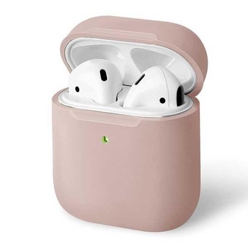 Husa casti Uniq Lino pentru AirPods 1/2, Silicon, Roz Husa casti Uniq Lino pentru AirPods 1/2, Silicon, Roz
