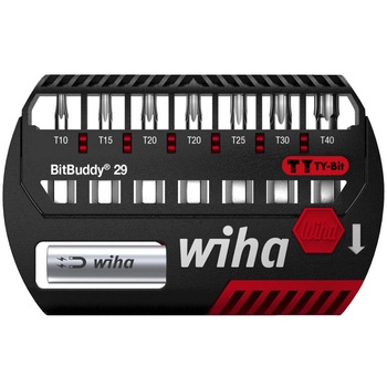 Set biti TORX de impact plus adaptor magnetic, WIHA BitBuddy TY, 8 piese Set biti TORX de impact plus adaptor magnetic, WIHA BitBuddy TY, 8 piese