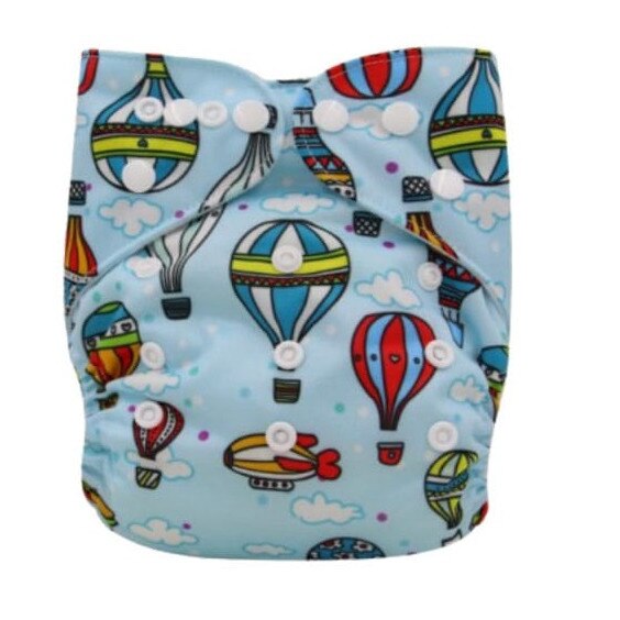 Scutec textil refolosibil Alvababy reglabil, bambus, model Hot Air