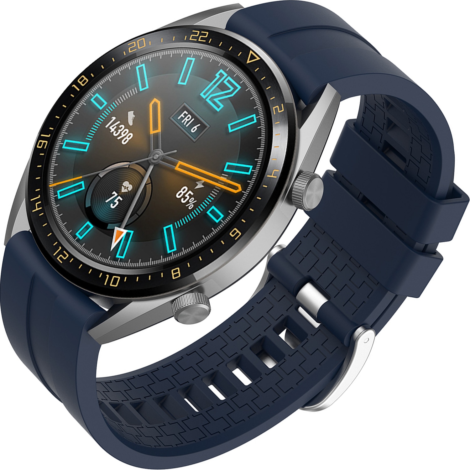 Curea silicon ZAFIT™, pentru smartwatch sau ceas cu latimea curelei de 22 mm, Albastru Navy