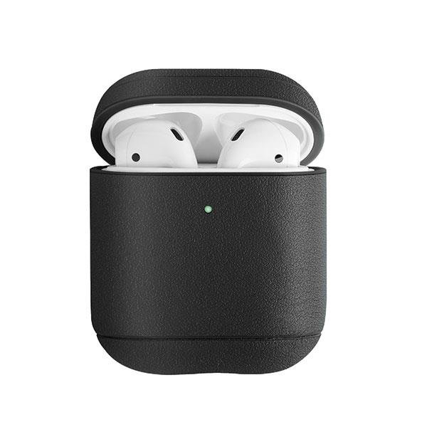 Husa casti Uniq Terra pentru AirPods 1/2, Piele naturala, Negru