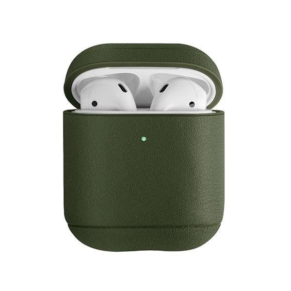 Husa casti Uniq Terra pentru AirPods 1/2, Piele naturala, Kaki