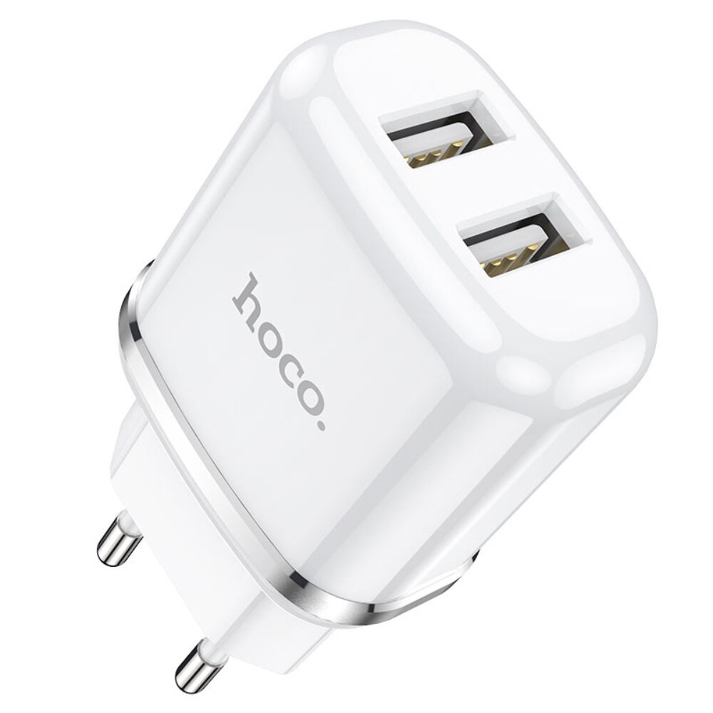 Incarcator priza EU, HOCO N4 Dual Ports, Fast Charge, 5V / 2.4 A, 2 porturi USB, alb