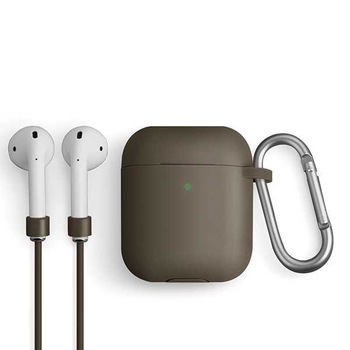 Husa casti Uniq Vencer pentru AirPods 1/2, Silicon, Bej Husa casti Uniq Vencer pentru AirPods 1/2, Silicon, Bej
