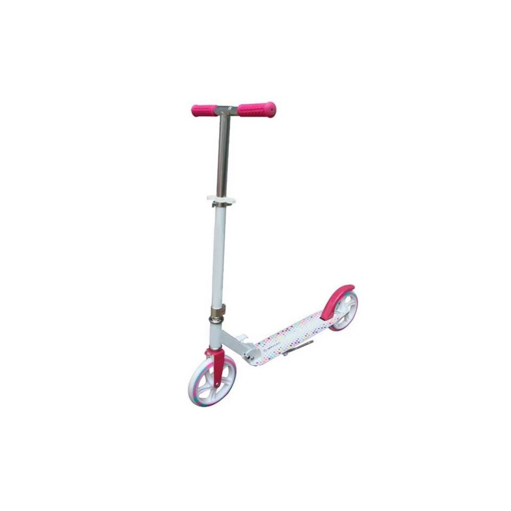 Trotineta Bigshot Sportfan ALU300, Roti Mari 200 mm, Greutate Maxima Suportata 100 KG, Alb-Roz