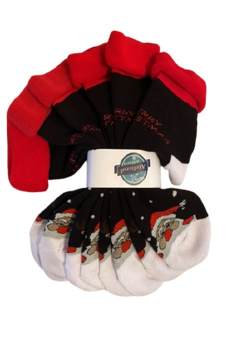Set 5 perechi sosete model Craciun, Negru