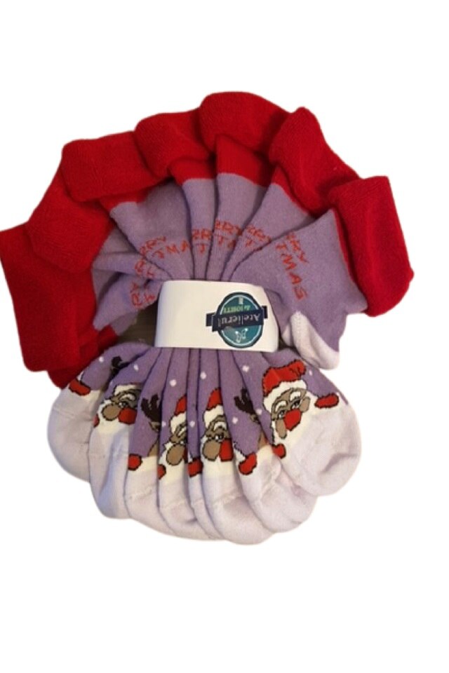 Set 5 perechi sosete model Craciun, Mov