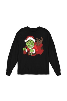 Bluza Barbati Craciun, Santa Grinch, negru, regular fit, bumbac, Negru Bluza Barbati Craciun, Santa Grinch, negru, regular fit, bumbac, Negru