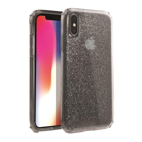 Husa de protectie Uniq Clarion Tinsel pentru iPhone XS Max, Policarbonat, TPU, Negru