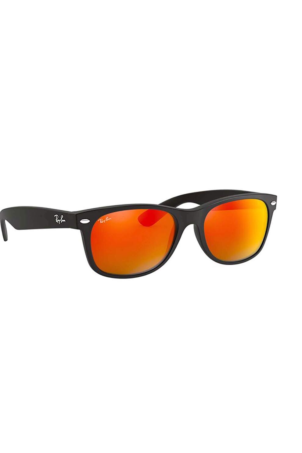 Ochelari de soare barbati, Rayban 2132-new-wayfarer 622/69, Plastic, 55-18-145, Negru/Portocaliu