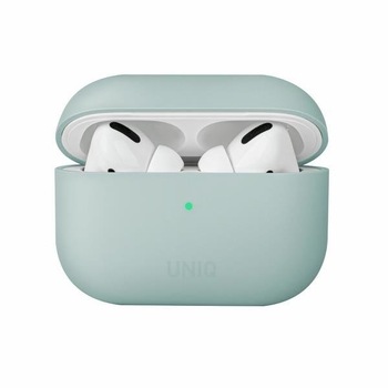Husa casti Uniq Lino pentru AirPods Pro, Silicon, Verde Husa casti Uniq Lino pentru AirPods Pro, Silicon, Verde