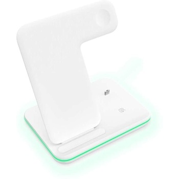 Incarcator universal wireless 3in 1 qi fast charger 15w alb Incarcator universal wireless 3in 1 qi fast charger 15w alb