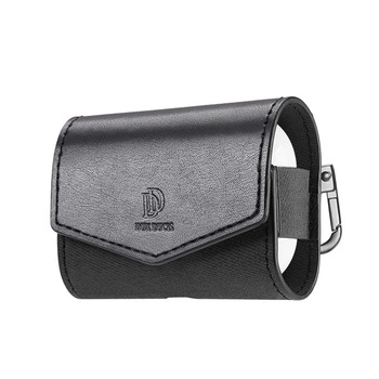 Husa compatibila Apple Airpods Pro Dux Ducis Mix Series Din Piele Sintetica Premium Cu Holder Metalic - Negru Husa compatibila Apple Airpods Pro Dux Ducis Mix Series Din Piele Sintetica Premium Cu Holder Metalic - Negru