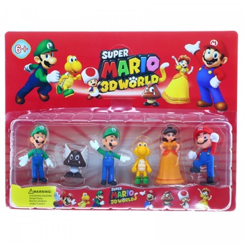Set 6 figurine Super Mario, 7.5 cm Set 6 figurine Super Mario, 7.5 cm