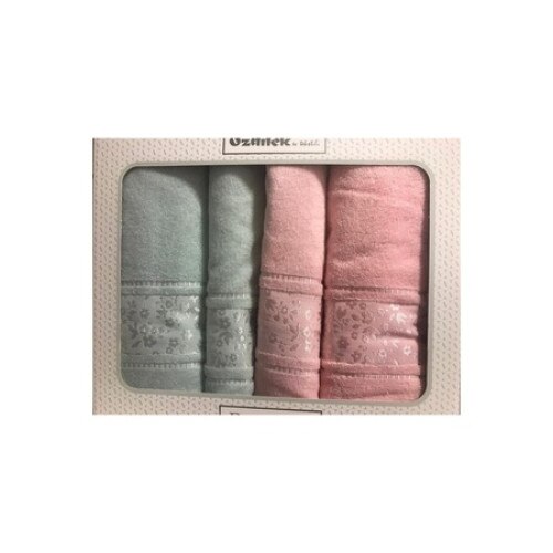 Set Prosoape Bumbac Camellia , 4 piese 50 x 80, 70 x 150 , Gri/Roz