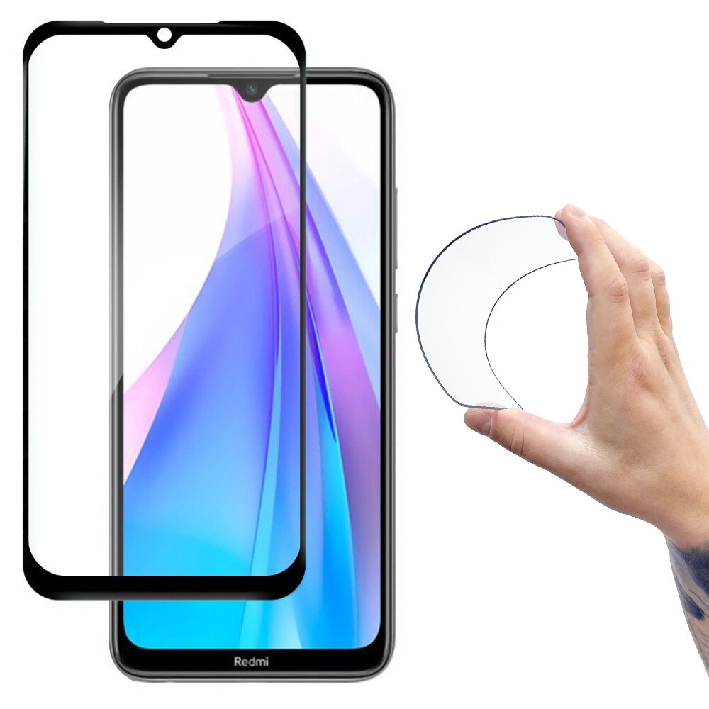 Folie protectie hibrid Wozinsky, Full Cover Flexi Nano Glass, Pentru Xiaomi Redmi Note 8T, Negru