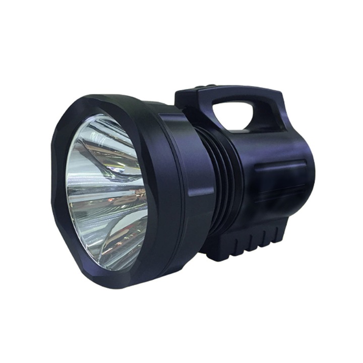 Професионален фенер Tiessa®, 30 W, 3 режима на светене, презареждаем, черен, 27 см, черен