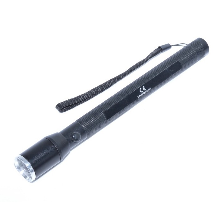 Многофункционален метален LED варио фенер, 3 W, 3x AA захранване, черен, AXT-BBL3577