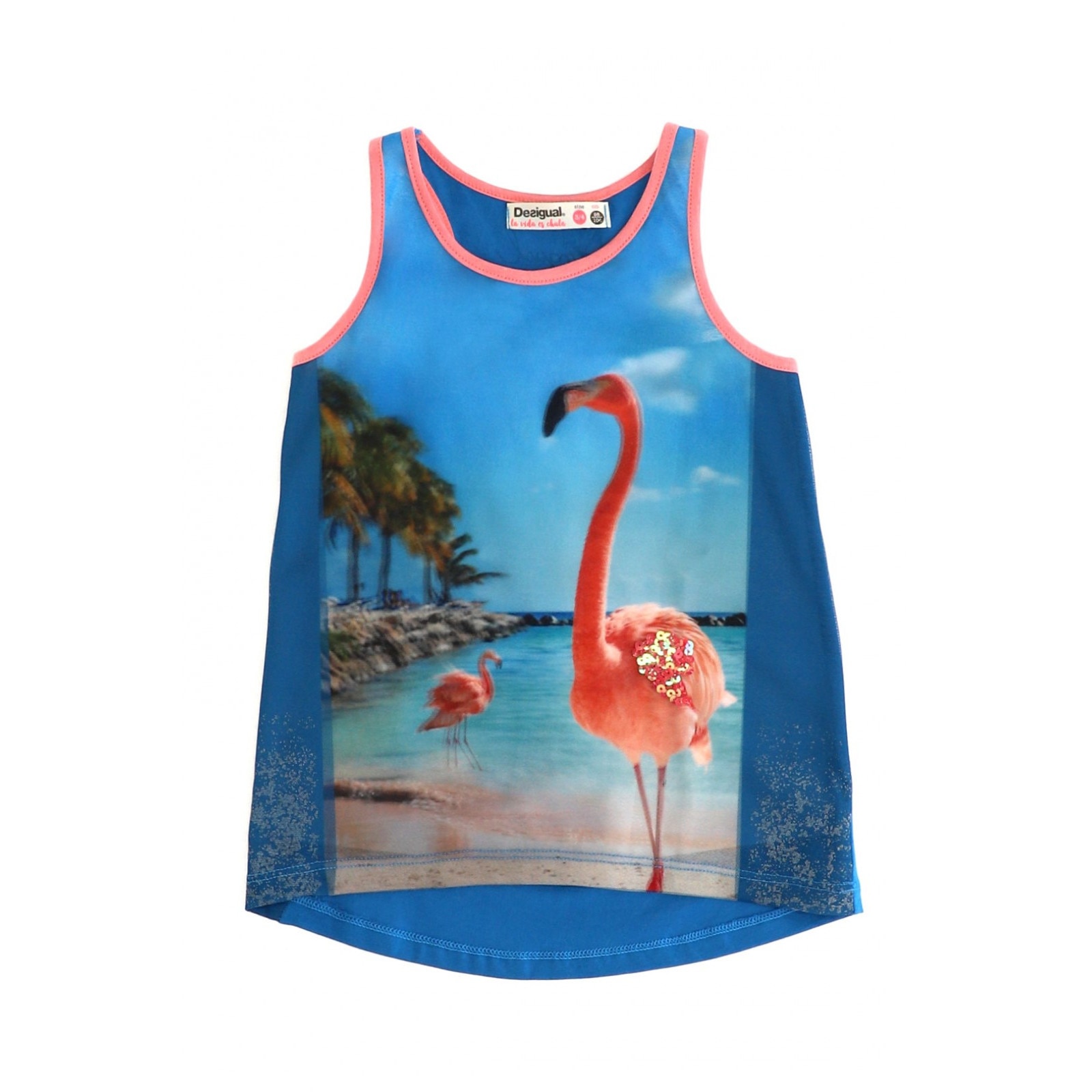 Top fete, Desigual Flamingo, Multicolor, 5-6 Ani