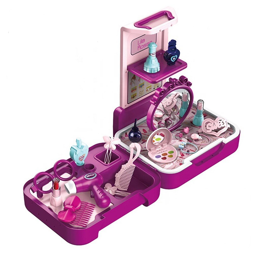 Trusa makeup Hi Lila Rossa, 3 in 1, cu oglinda, pentru copii de peste 3 ani