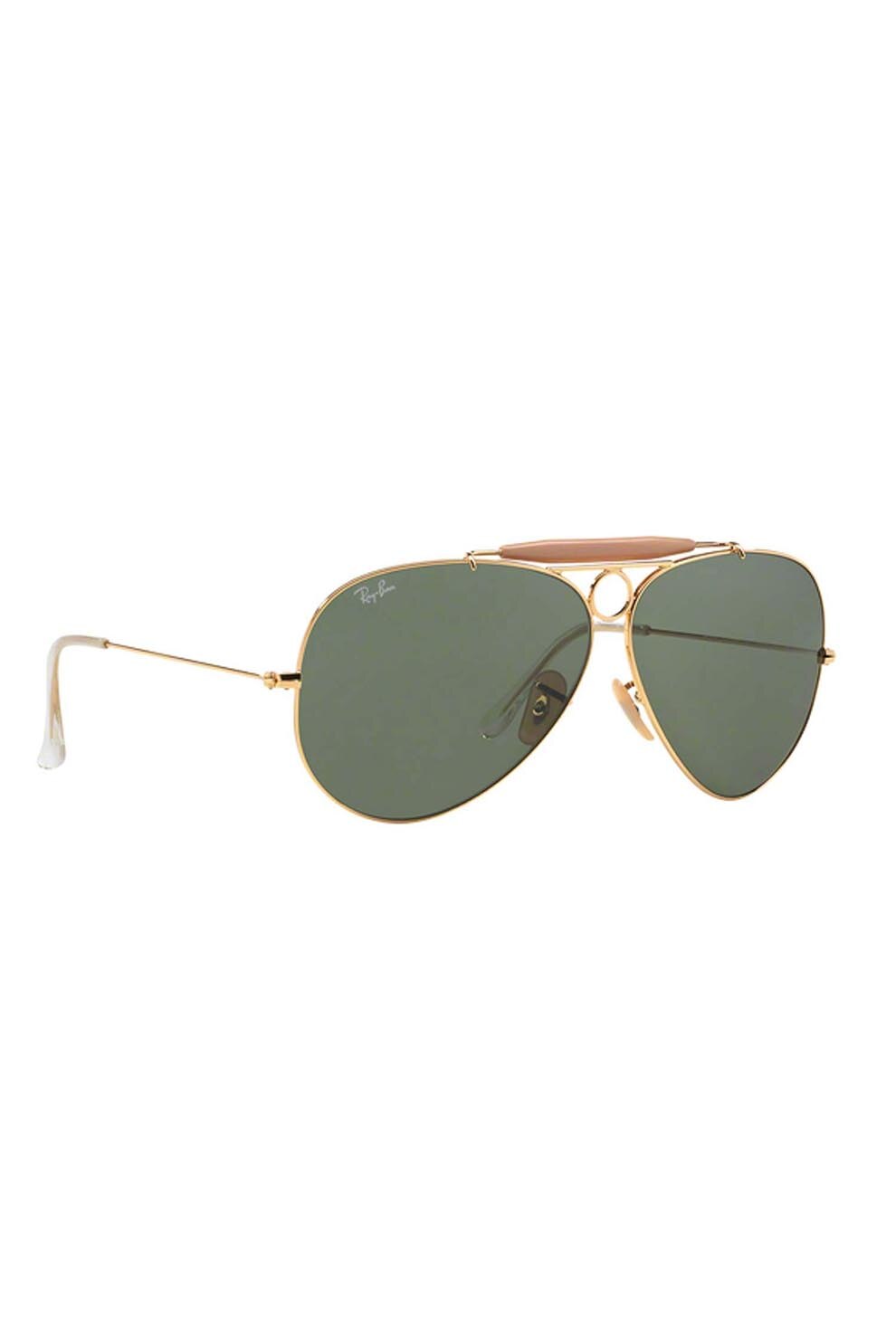 Ochelari de soare barbati, Rayban 3138-shooter 001, Metal, 62-9-135, Auriu/Verde