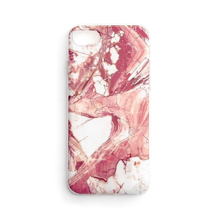 Husa Wozinsky Marble compatibila cu iPhone 13, TPU, Roz