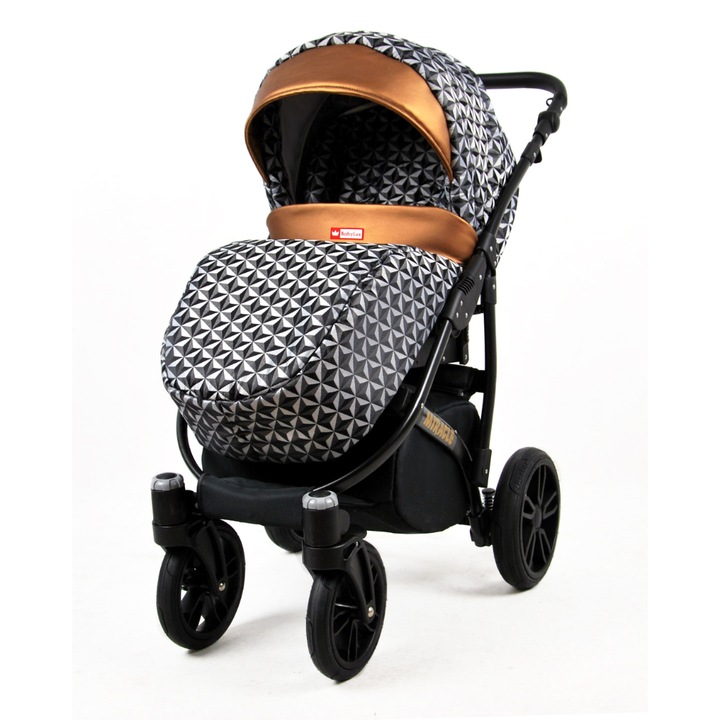 Carucior Multifunctional MIRACLE 2 in 1 Sistem Complet cu Scaun Auto 0-10 kg Pliabil si Robust pentru Bebelusi de la Nastere Roti Rezistente Amortizate pentru Confort Maxim Ajustabil