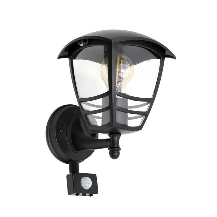 Lampa De Gradina, De Fatada, Senzor De Miscare IMMA BLACK PIR E27, Negru