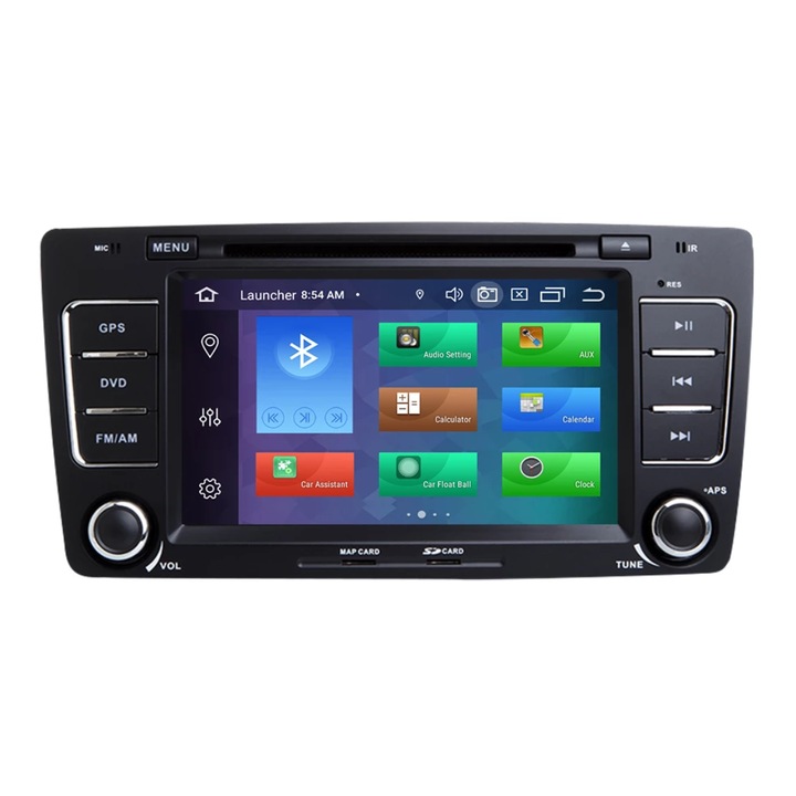 Navigatie AUTONAV Android GPS Dedicata Skoda Octavia 2 cu DVD-Player, 64GB Stocare, 2GB RAM, Display 7", WiFi, 2 x USB, Bluetooth, Quad-Core 4 x 1.8GHz, 4 x 50W Audio