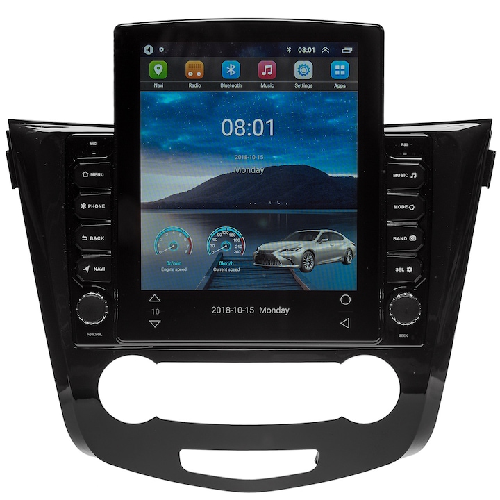 Navigatie AUTONAV ECO Android GPS Dedicata Nissan Qashqai si X-Trail Dupa 2013 Model XPERT 16GB Stocare, 1GB RAM, Display Vertical Stil Tesla 10", WiFi, 2 x USB, Bluetooth, Quad-Core 4 x 1.8GHz, 4 x 50W Audio