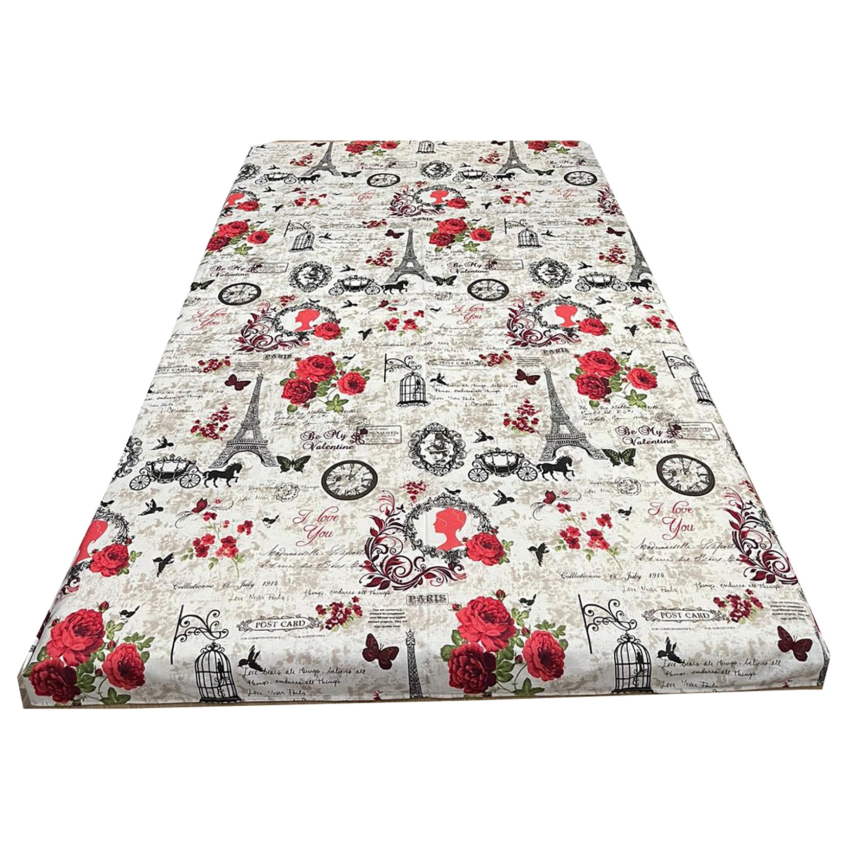 Cearceaf gri/rosu 250x215cm pentru pat dublu, pentru saltea mai mare de 180cm, 