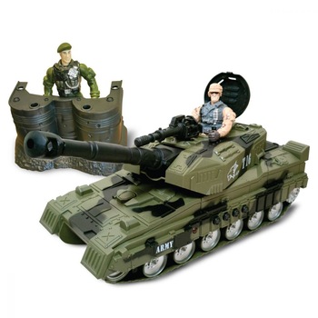 Set militar Tanc cu elemente rotative 360°, lumini , sunete ,2 figurine si10 arme, pentru copii , ATS, dimensiuni 45 x 13 x 11 cm Set militar Tanc cu elemente rotative 360°, lumini , sunete ,2 figurine si10 arme, pentru copii , ATS, dimensiuni 45 x 13 x 11 cm