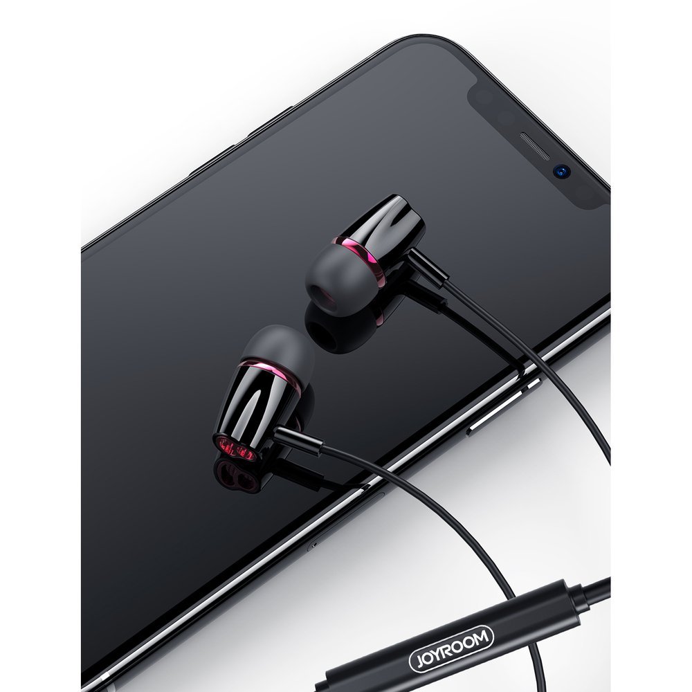 Casti in ear cu microfon, Jack 3.5 mm, Deep bass boost, Negru, HUR-BBL6427
