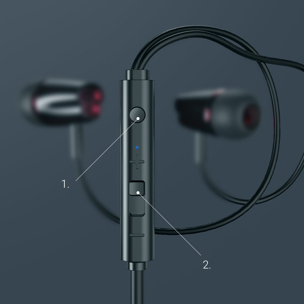 Casti in ear cu microfon, Jack 3.5 mm, Deep bass boost, Negru, HUR-BBL6427