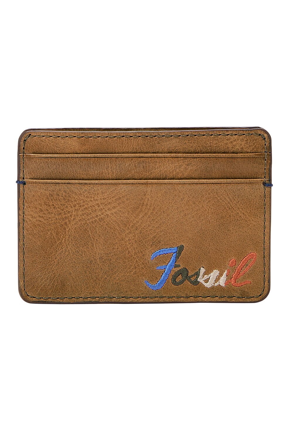 Fossil, Portcart de piele cu logo Broson, Maro camel