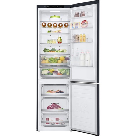 Combina frigorifica LG GBB72MCEGN, 384 l, No frost, Clasa D, Door cooling, H 203 cm, Negru